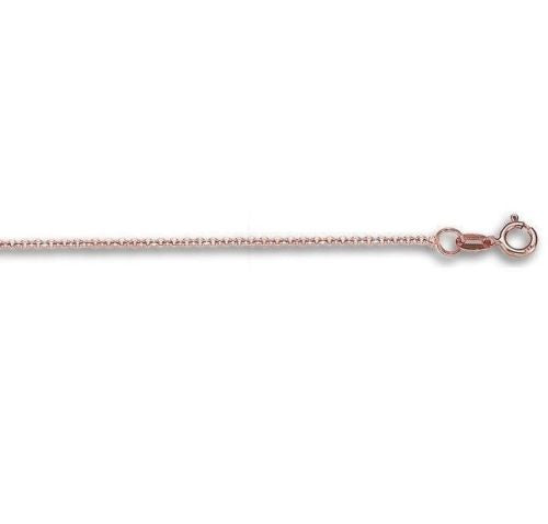 Ritastephens 14K Solid Rose Gold Cable Chain Necklace – Elegant 18" Length with 1.1mm Links, High-Quality Rose