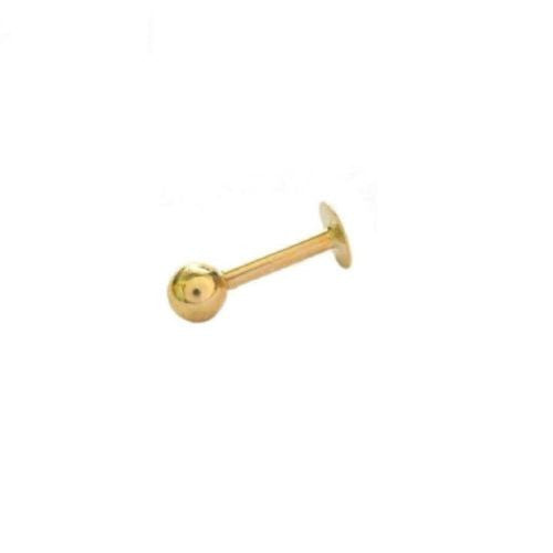 Ritastephens Elegant 14k Solid Yellow Gold Labret Stud | 14 Gauge Chin & Lip Piercing Jewelry