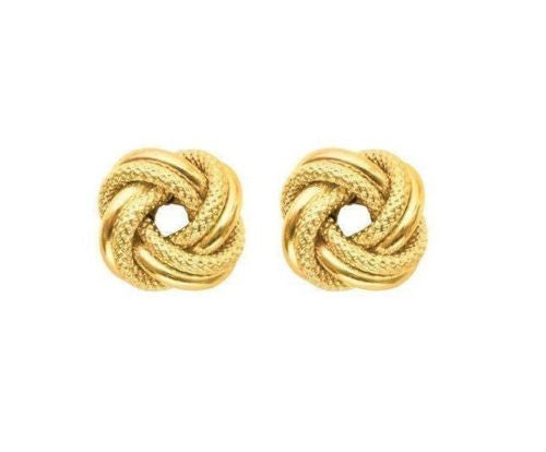 <p>love-knot gold stud earring made with real 14k yellow gold. elegant classic style stub earrings are high quality of craftsmanship and lightweight are great for everyday wear as well as for a very special occasion.â </p> sterling silver 925 - product image