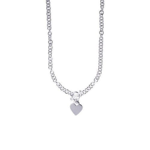 Sterling Silver Charm Necklace Heart Charm 16" !