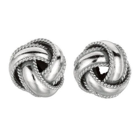 .925 Sterling Silver Love Knot Earrings Loveknot Earring RH 7mm Small