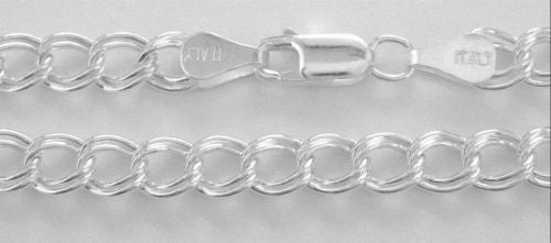 Sterling Silver Charm Link Bracelet 7"  Made in Italy New