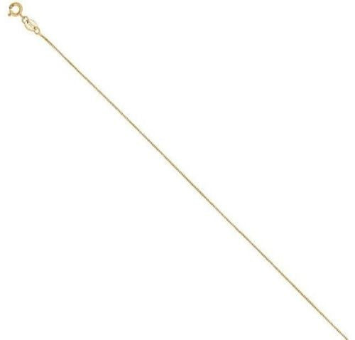 .925 Sterling Silver Yellow Gold Overlay Box Chain Necklace 18" 0.8mm