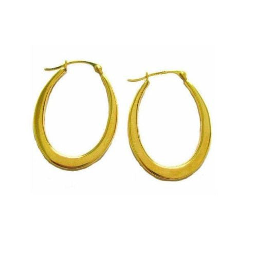 Ritastephens 14K Yellow Gold Shiny Oval Hoop Earrings - 25mm, Real Gold, Elegant & Classic Design, Large Oval Hoops, Stylish Modern Gold Jewelry, Timeless Chic Everyday Wear, Sleek Gold Hoops