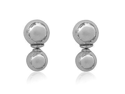 Ritastephens Elegant Sterling Silver Reversible Ball Barbell Stud Earrings – Modern Dual-Sided Design with Shiny Finish, High-Quality and Versatile Jewelry