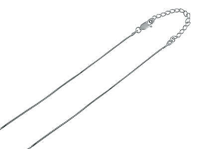 Sterling Silver Box Link Chain Adjustable 1mm 16"-18"