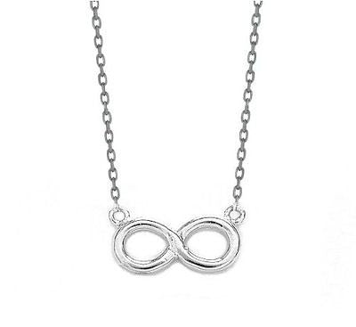 Sterling Silver Infinity Figure 8 Necklace Chain 18"