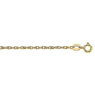 14K Solid Gold Rope Chain Necklace 0.9mm 16", 18", 20", 24"