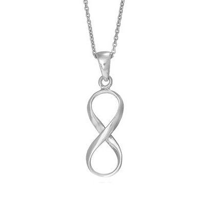 Ritastephens Chic Sterling Silver Dangle Infinity Charm Pendant Necklace – Adjustable 16"-18" for Elegant Versatility