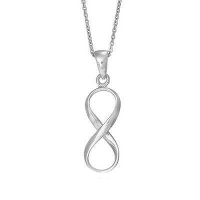 Sterling Silver Dangle Infinity Charm Pendant Adjustable Necklace 16"-18"