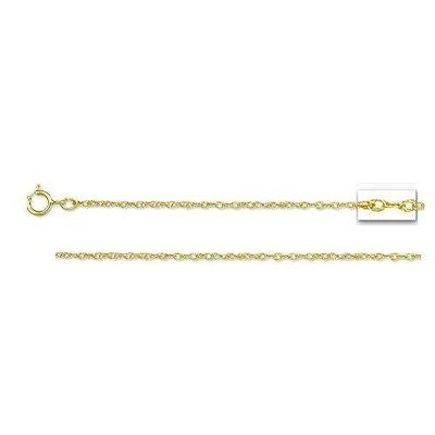 Ritastephens 14K Solid Yellow Gold Pendant Sturdy Rope Chain Necklace – Elegant 0.9mm Links in 20-Inch Length
