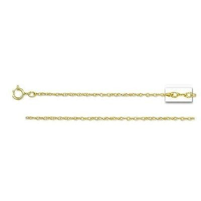 14K Solid Yellow Gold Pendant Sturdy Rope Chain 0.9m 20"