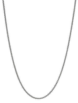 Ritastephens 14K Solid White Gold Round Wheat Chain Necklace – Exquisite 1.5mm Links for a Delicate and Elegant Design