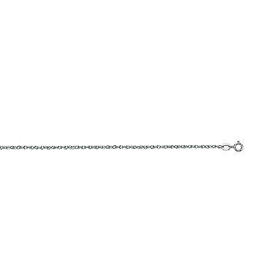 Ritastephens Luxurious 10k Solid White Gold Pendant Rope Chain Necklace - Durable 0.9mm Design Available in 16”, 18”, and 20” Lengths