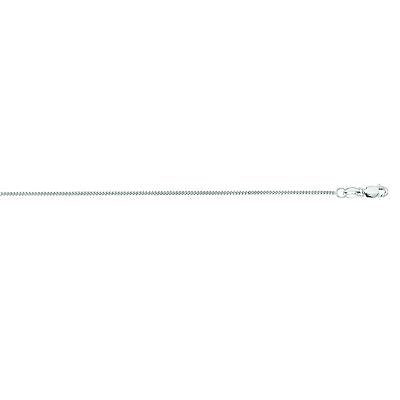14K Solid White Gold Gourmette Chain Necklace 1mm 16", 18", 20"