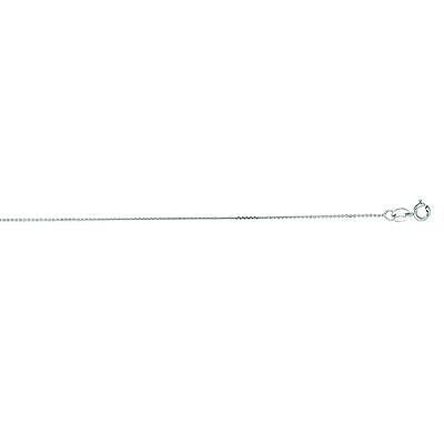 14K White Gold Cable Link Chain Necklace 0.5mm 16",18", 20"