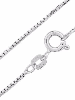 Sterling Silver Shiny Italian Mirror Box Chain 1mm 16" 18" 20"