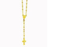 925 sterling silver gold overlay rosary dc bead necklace 24" virgin maryâ <br>length: 24" and 2.5" drop, bead is 3mm <br><br>weight: 7.38 grams <br>30-day money back guarantee <br>all items come with gift box <br>properly marked and stamped <br>pictures enlarged to show details. sterling silver 925 - product image