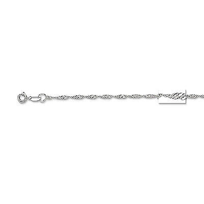 Sterling Silver Singapore Anklet 10" Ankle Bracelet 1.5mm