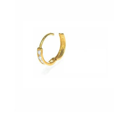 Ritastephens 14K Real Gold Huggie Hoops Earrings – Small Single 2x11mm, Unisex Design, Classic Compact Gold Huggy Hoops, Minimalist Real Gold Jewelry