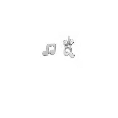 Sterling Silver Musical Music Note Post Stud Earrings
