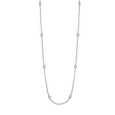 Sterling Silver CZ by the Yard Station Necklace