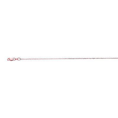 14K Solid Rose Pink Gold Cable Link Chain Necklace 0.8mm 16",18", 20"
