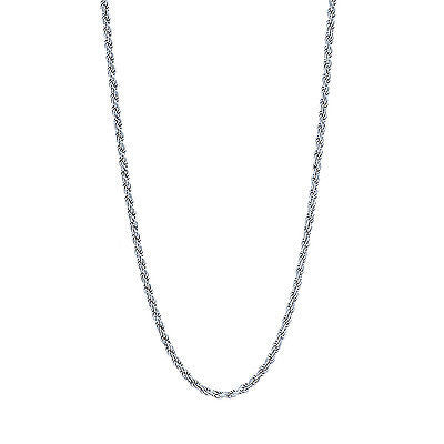 Sterling Silver Rope Chain 1.4mm Dia Cut Necklace 16" 18" 20" 22" 24"