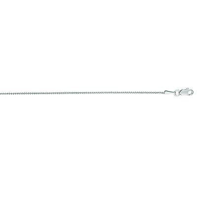 Ritastephens 14K White Gold Wheat Chain Necklace 1.0mm – Elegant and Classic Design Available in 16", 18", and 20" Lengths=