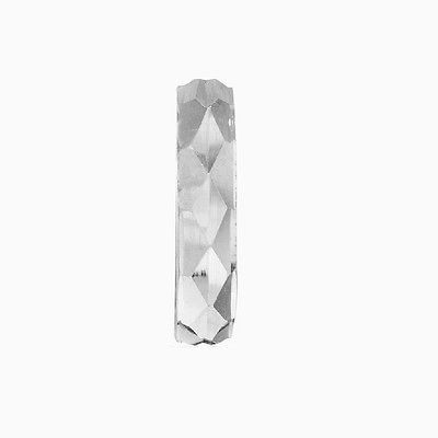 14K White Gold Diamond Cut Huggie Huggy Hoop Men's Single Earring 2.9x13.5mm Unisex