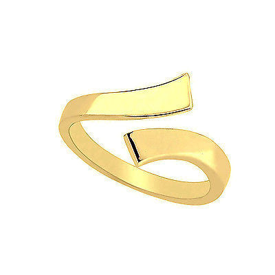 10K Yellow Gold Crossover Shiny Adjustable Ring or Toe Ring