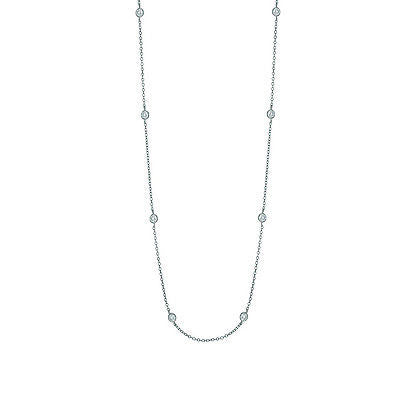 Sterling Silver CZ by the Yard Station Necklace