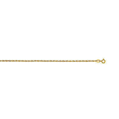 Ritastephens 10K Solid Yellow Gold Pendant Rope Chain Necklace – Sturdy 0.9mm Rope Chain, Available in 16", 18", 20"