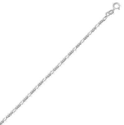 Sterling Silver Figaro Anklet 9" Ankle Bracelet 1.0mm