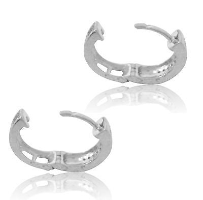 Sterling Silver Diamond Huggie Huggy Hoops Hoop Earrings 13x4mm	Ritastephens   Sterling Silver Diamond Huggie Hoop Earrings – 13x4mm Sleek and Elegant Huggy Hoops with Sparkling Diamond Accents for a Chic and Sophisticated Look