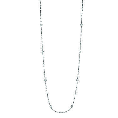 Sterling Silver CZ by the Yard Station Necklace