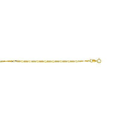 Ritastephens 14K Real Gold Children's Figaro Link Chain Necklace – 13 Inches, Elegant Gold Chain for Baby Kids