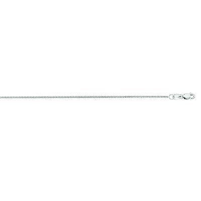 Ritastephens Exquisite 10k Solid White Gold Gourmette Chain Necklace – Available in 16", 18", 20", and 24" Lengths