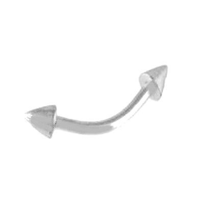 14k Solid Gold White Cone Eyebrow Ring Body Jewelry