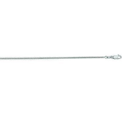 Ritastephens Exquisite 10k Solid White Gold Gourmette Chain Necklace – Available in 16", 18", 20", and 24" Lengths