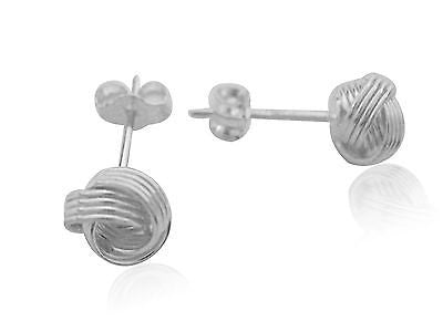Ritastephens Dainty 6.5mm Sterling Silver Love Knot Earrings – Elegant and Classic Tiny Knot Studs with Timeless, Romantic Design, Perfect for Subtle Elegance