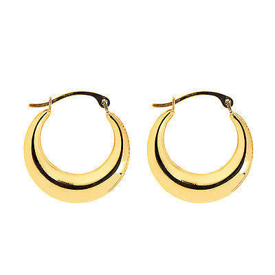 Ritastephens  14k Yellow Gold Shiny Tubular Round Hoops Earrings – Elegant 18mm Gold Hoops, Classic Round Tubular Design, Timeless and Stylish Gold Jewelry