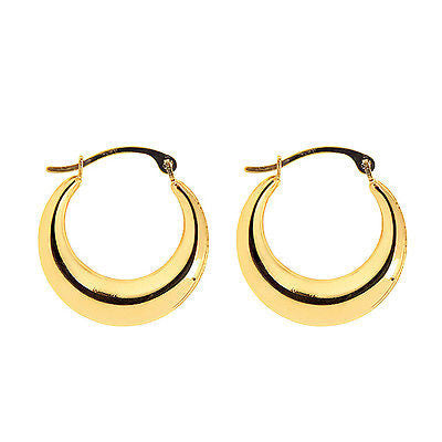 14k Yellow Gold Shiny Tubular Round Hoops Earrings 18mm