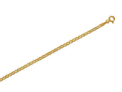 10K Solid Yellow Gold Mariner Chain Necklace 16",18", 20", 22", 24" 2.2mm