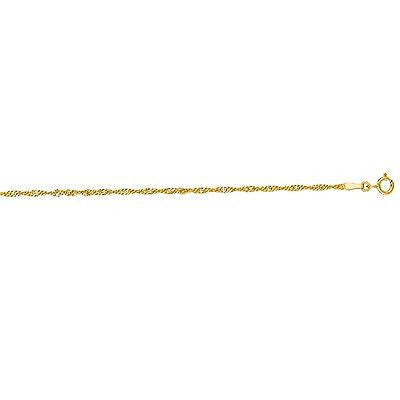Ritastephens 14K Solid Gold Singapore Chain Necklace – Elegant 1.7mm Design Available in 16", 18", and 20" Lengths