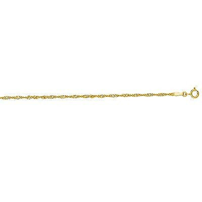 14K Solid Gold Singapore Chain Necklace 1.7mm 16", 18", 20"