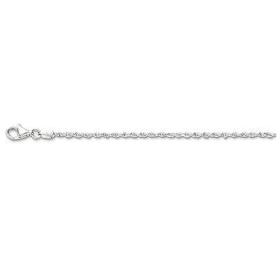 Ritastephens 14K Solid White Gold Lite Rope Chain Necklace – Exquisite 16", 18", 20", 22", 24", and 30" Lengths