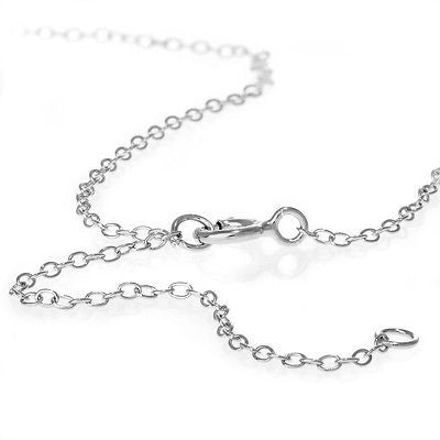 Sterling Silver Curved Sideways Cz Cross Necklace 16"-18" Adjustable
