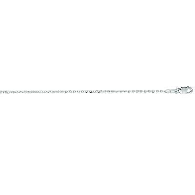 Ritastephens 14K White Gold Cable Link Chain Necklace 1.4mm – Available in 16", 18", 20", 24" Lengths for Elegant and Versatile Jewelry