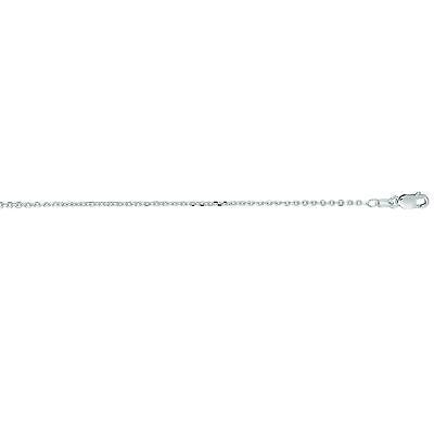 14K White Gold Cable Link Chain Necklace 1.4mm 16",18", 20", 24"